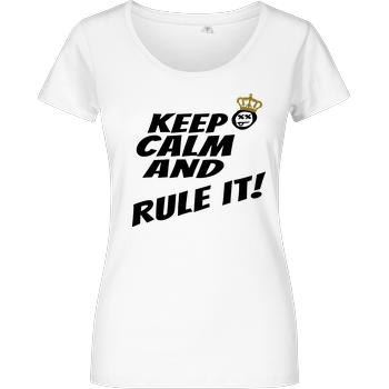 Hallodri - Keep Calm and Rule It! Damenshirt weiss
