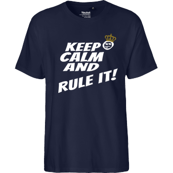 Hallodri - Keep Calm and Rule It! Fairtrade T-Shirt - navy