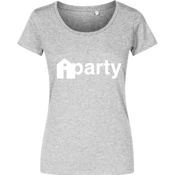 iHausparty - Logo Damenshirt heather grey