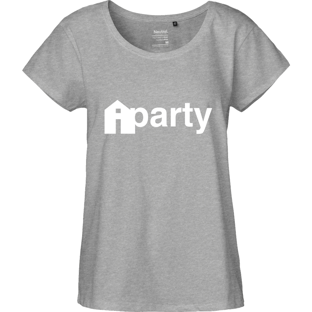 iHausparty iHausparty - Logo T-Shirt Fairtrade Loose Fit Girlie - heather grey