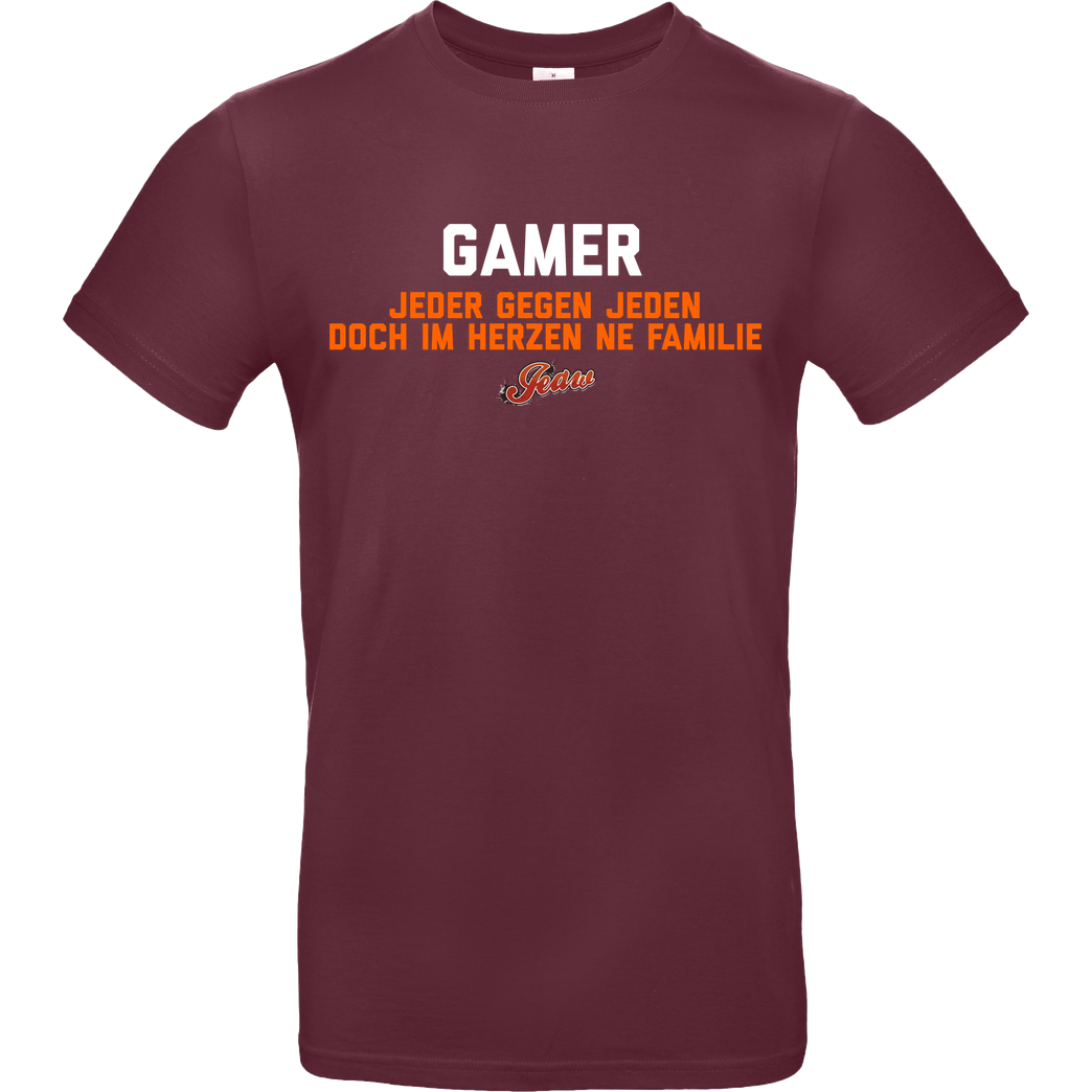 Jeaw Jeaw - Gamer T-Shirt B&C EXACT 190 - Bordeaux