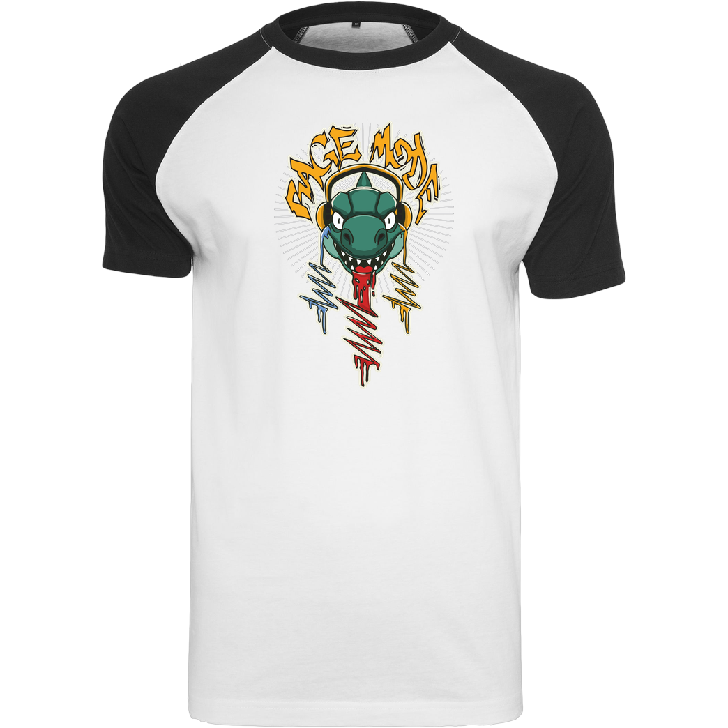 JerichoFive Jericho Five - Rage Mode Dino T-Shirt Raglan-Shirt weiß