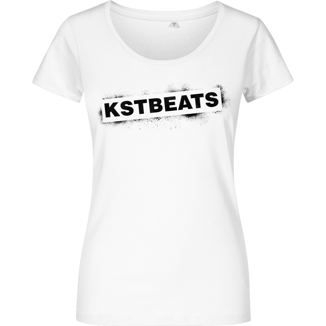 KsTBeats KsTBeats - Splatter T-Shirt Damenshirt weiss