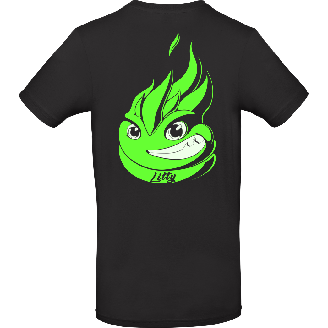 Lucas Lit LucasLit - Neon Glow Litty T-Shirt B&C EXACT 190 - Schwarz