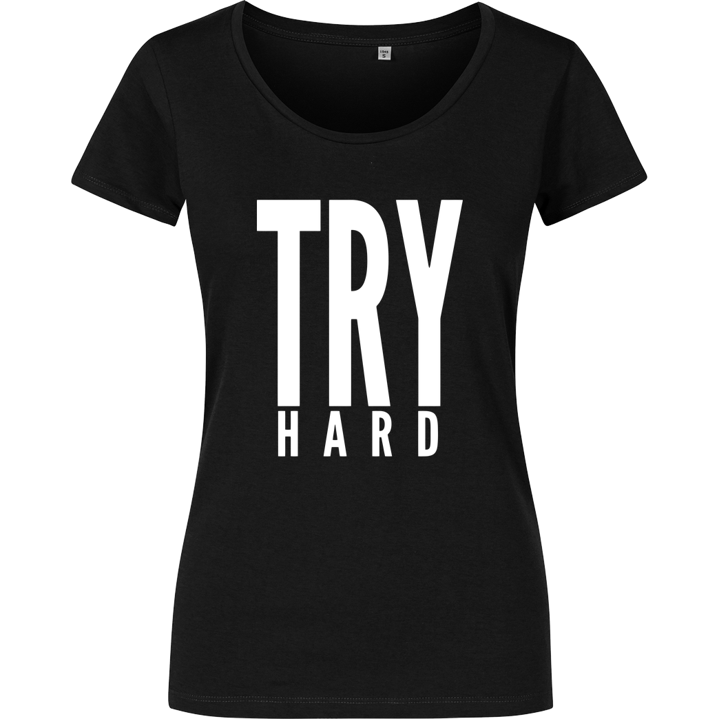 MarcelScorpion MarcelScorpion - Try Hard weiß T-Shirt Damenshirt schwarz