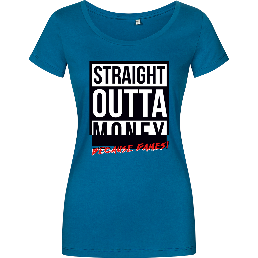 MasterTay MasterTay - Straight outta money (because games) T-Shirt Damenshirt petrol