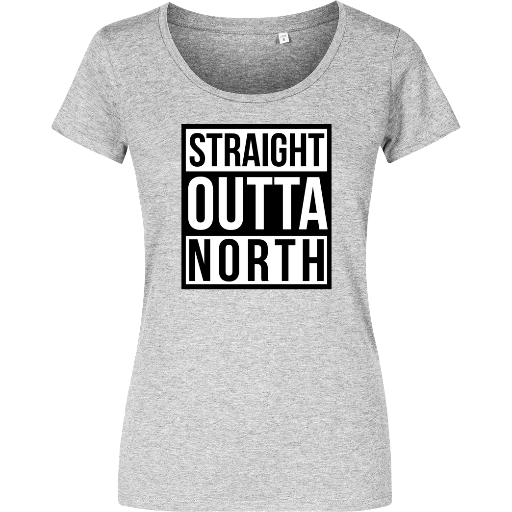 MasterTay MasterTay - Straight Outta North T-Shirt Damenshirt heather grey