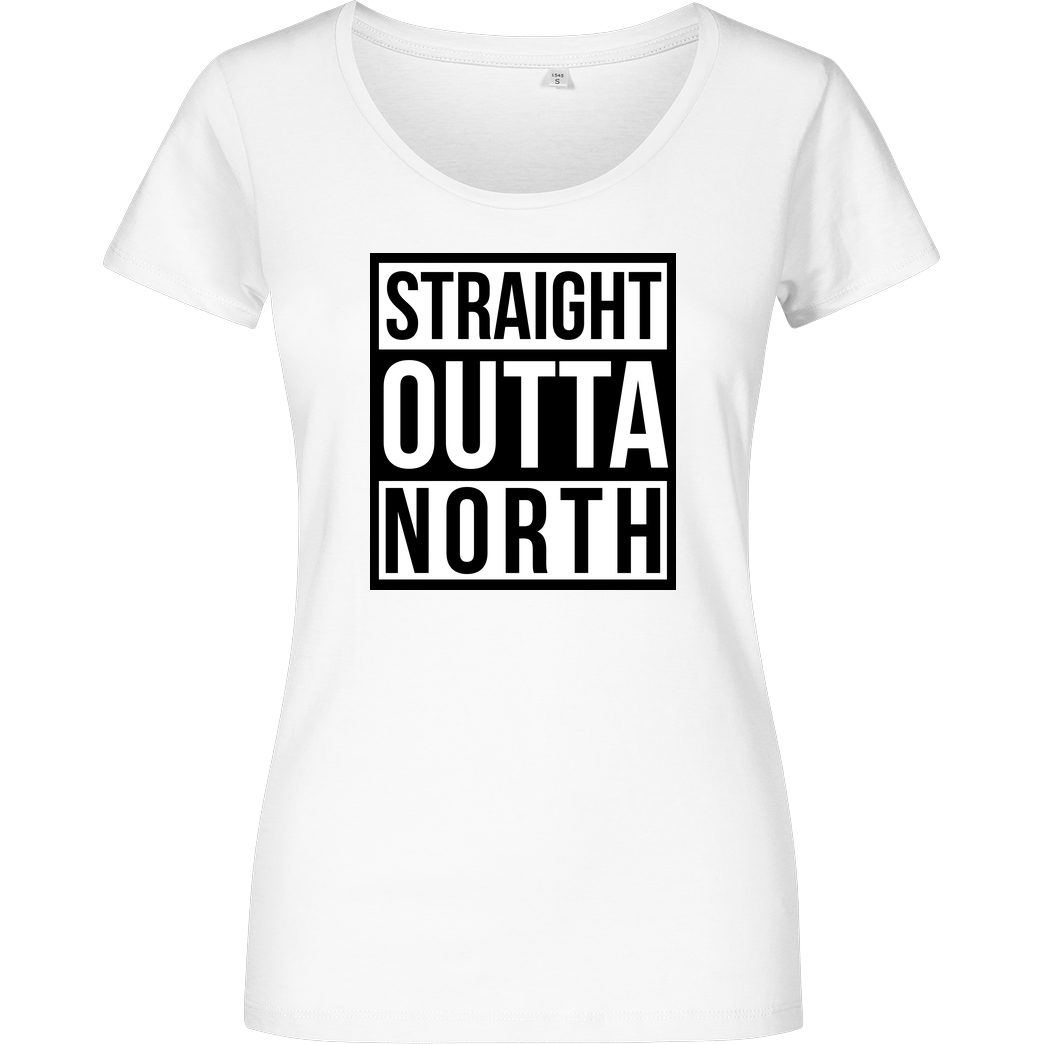 MasterTay MasterTay - Straight Outta North T-Shirt Damenshirt weiss
