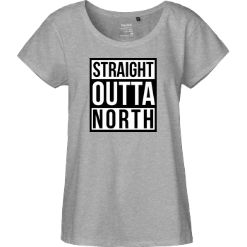 MasterTay - Straight Outta North Fairtrade Loose Fit Girlie - heather grey