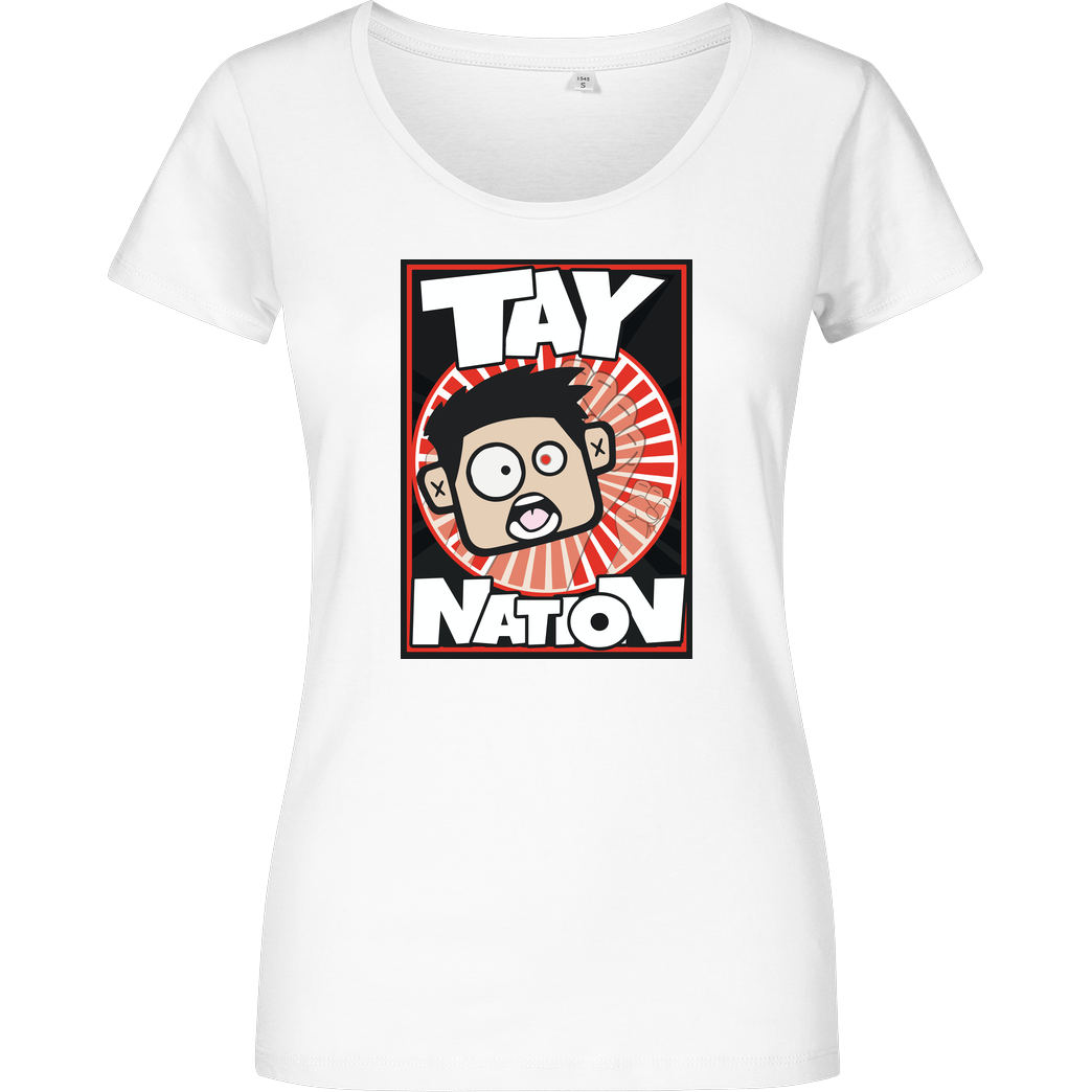 MasterTay MasterTay - Tay Nation T-Shirt Damenshirt weiss