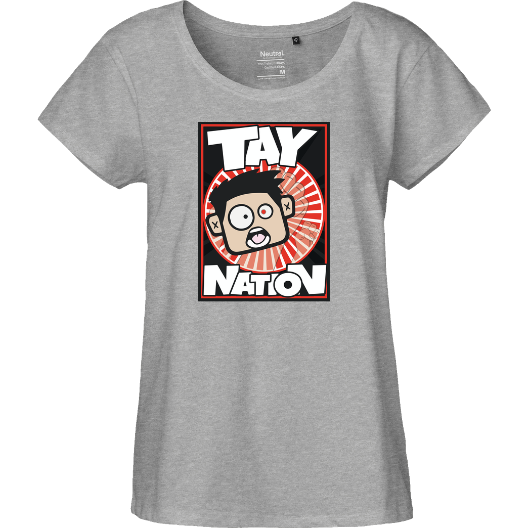 MasterTay MasterTay - Tay Nation T-Shirt Fairtrade Loose Fit Girlie - heather grey