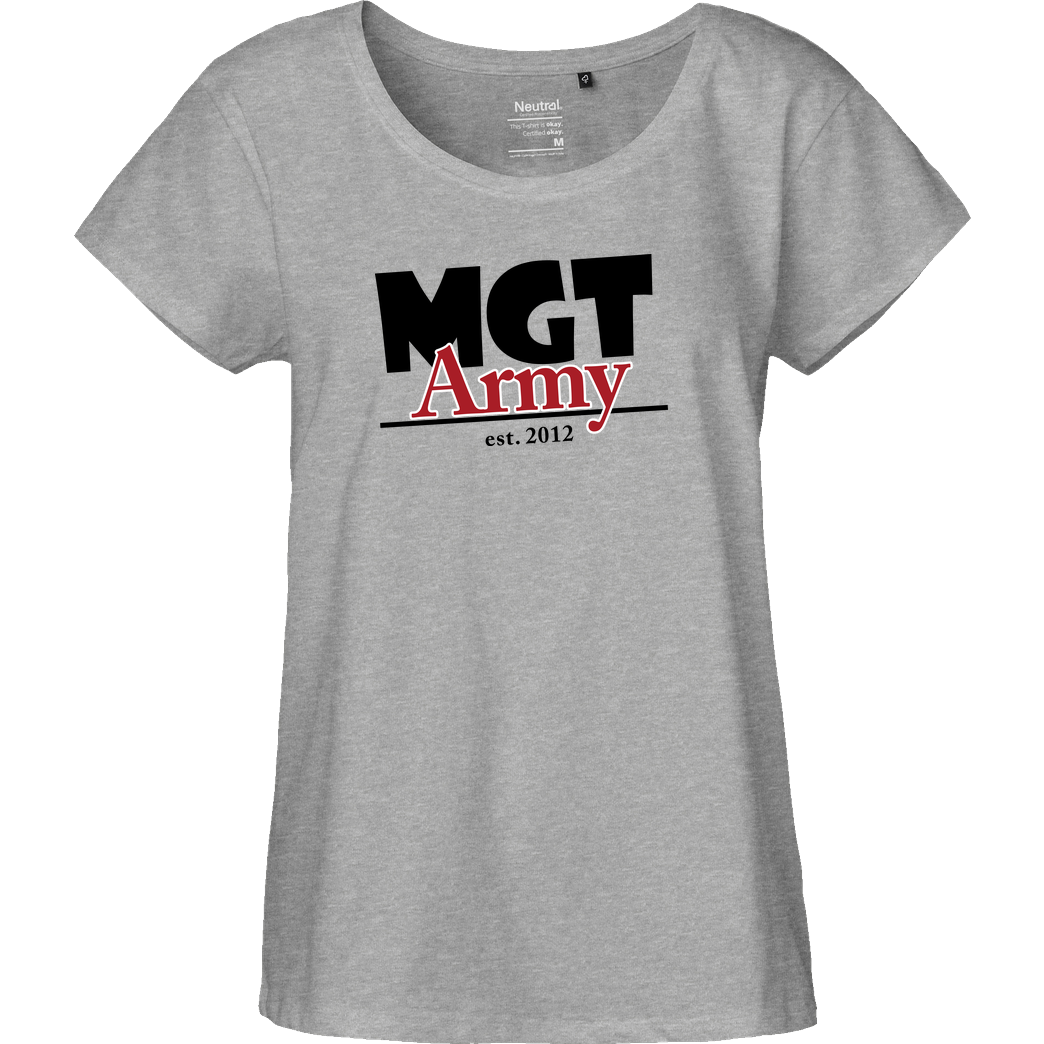 MaxGamingTV MaxGamingTV - MGT Army T-Shirt Fairtrade Loose Fit Girlie - heather grey