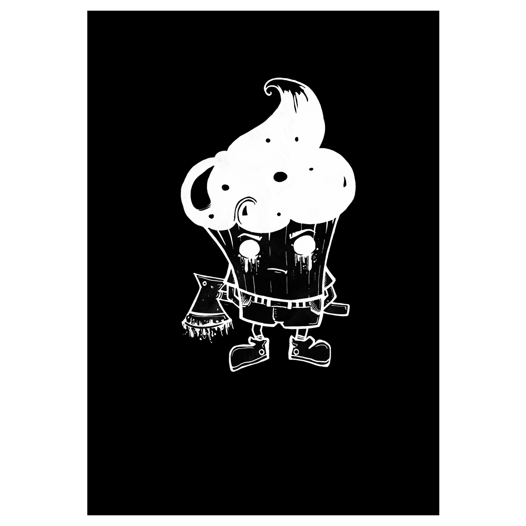 Mien Wayne Mien Wayne - Zombie Cupcake Druck Kunstdruck schwarz