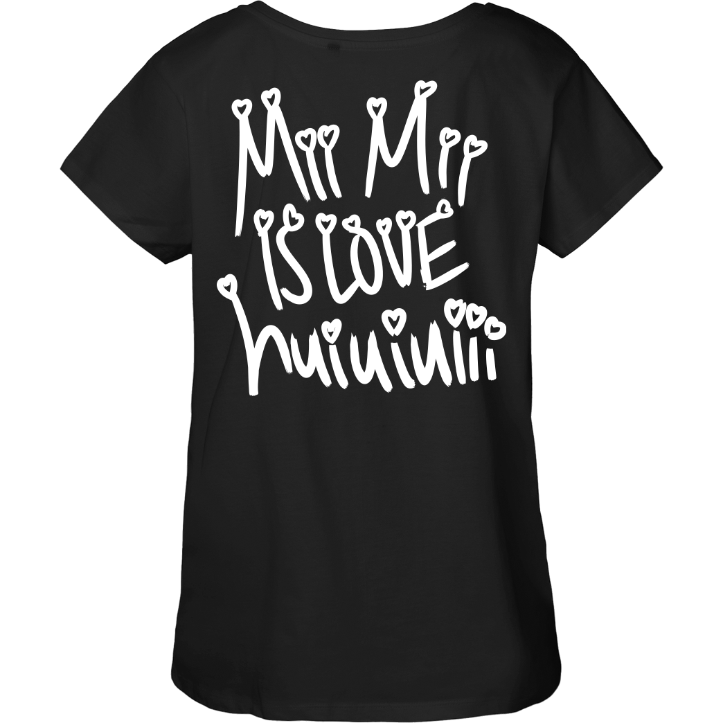 Mii Mii MiiMii - is love T-Shirt Fairtrade Loose Fit Girlie - schwarz