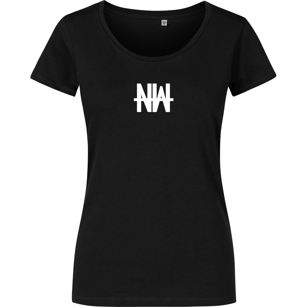 Niklas Wetterhahn Niklas Wetterhahn - Wolf Logo T-Shirt Damenshirt schwarz