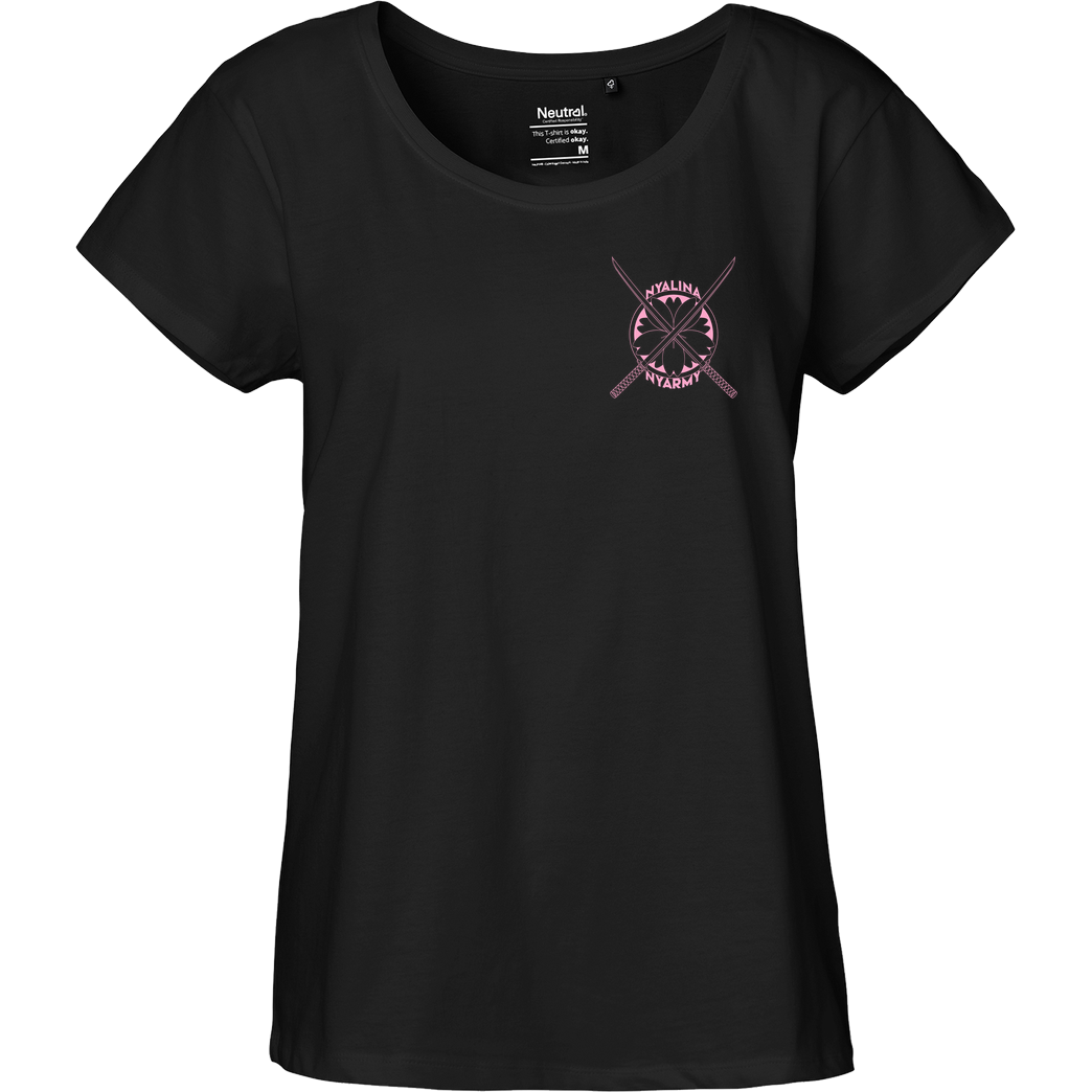 Nyalina Nyalina - Katana pink T-Shirt Fairtrade Loose Fit Girlie - schwarz