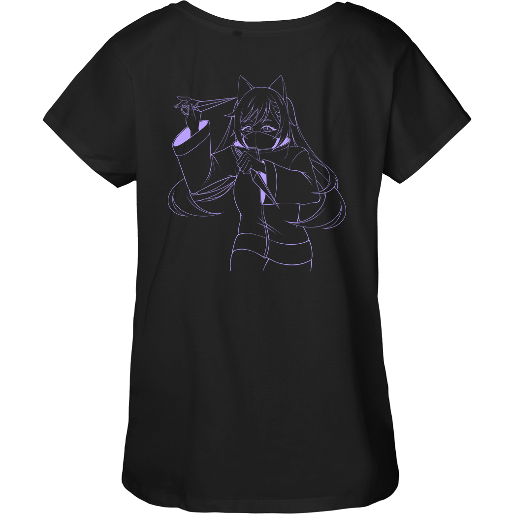 Nyalina Nyalina - Kunai purple T-Shirt Fairtrade Loose Fit Girlie - schwarz