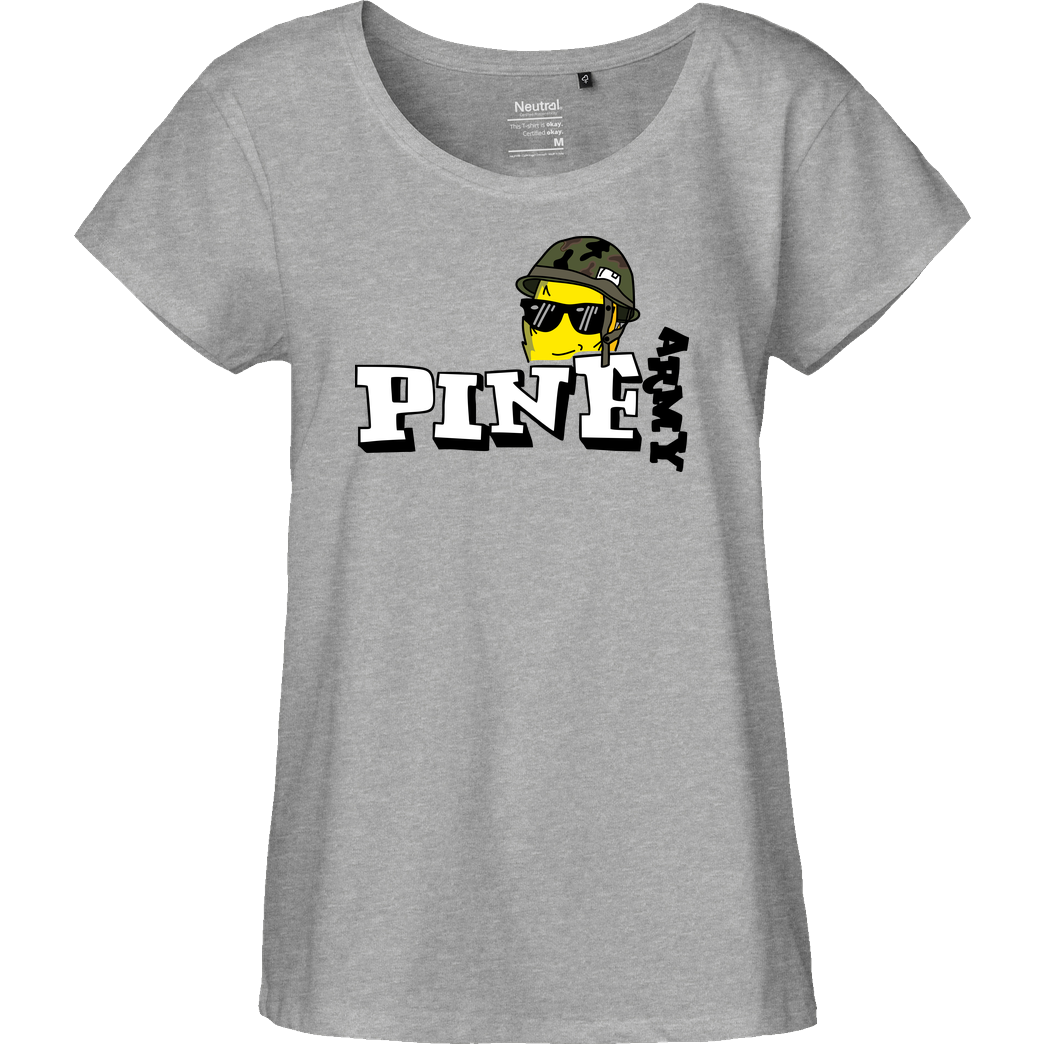 Pine Pine - Army T-Shirt Fairtrade Loose Fit Girlie - heather grey