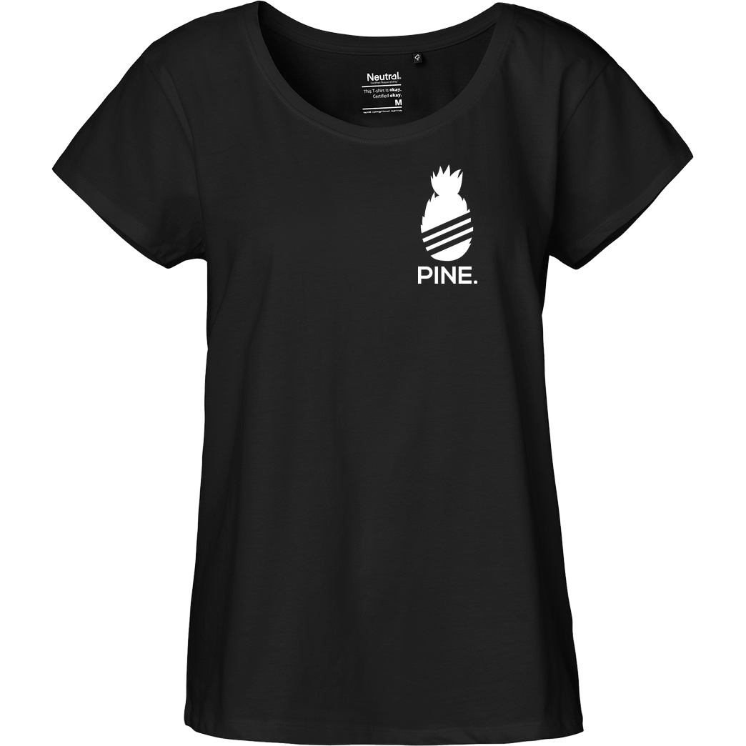 Pine Pine - Sporty Pine T-Shirt Fairtrade Loose Fit Girlie - schwarz