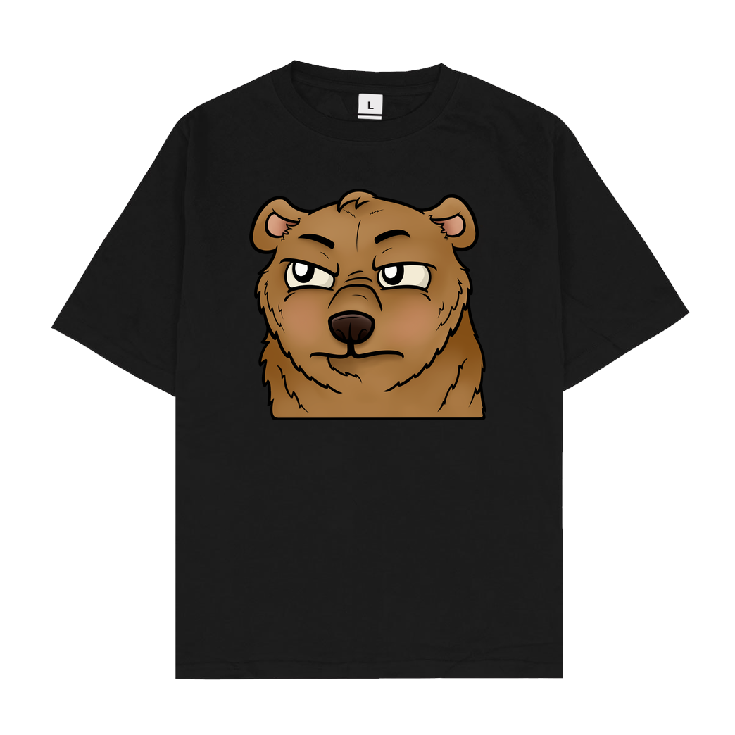 Powie Powie - Bär T-Shirt Oversize T-Shirt - Schwarz