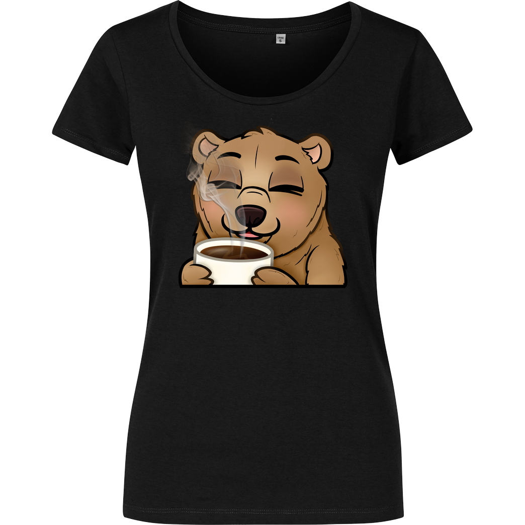 Powie Powie - Kaffee T-Shirt Damenshirt schwarz