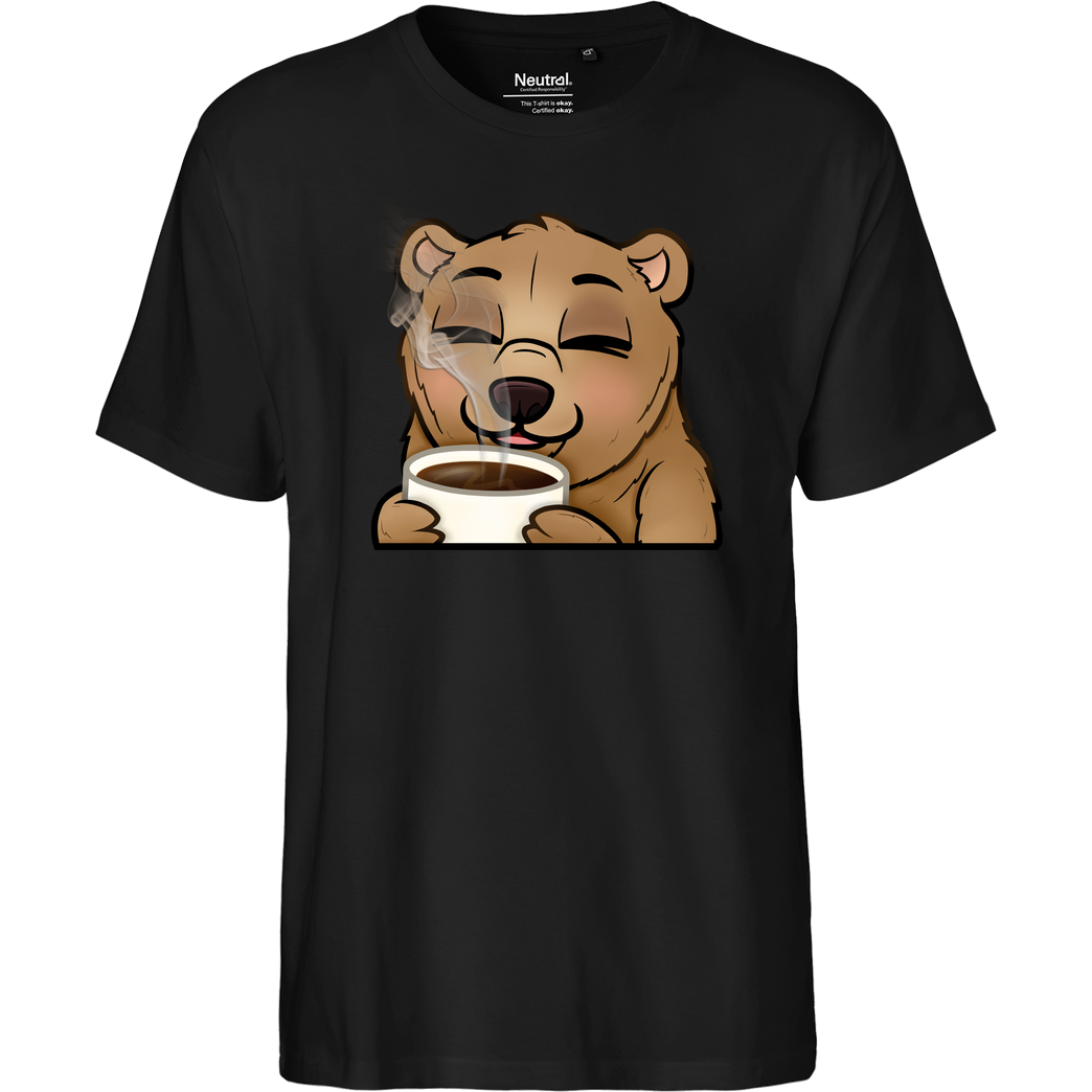 Powie Powie - Kaffee T-Shirt Fairtrade T-Shirt - schwarz
