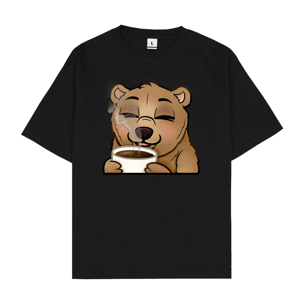 Powie Powie - Kaffee T-Shirt Oversize T-Shirt - Schwarz