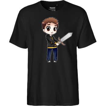 Poxari - Chibi mit Schwert Fairtrade T-Shirt - schwarz