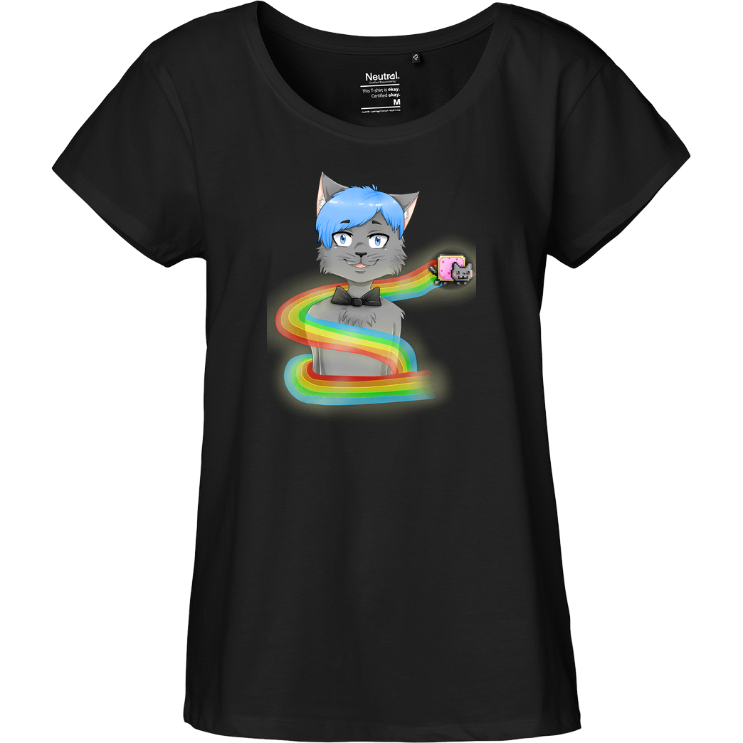 Selbstgespräch Selbstgespräch - Nyan T-Shirt Fairtrade Loose Fit Girlie - schwarz