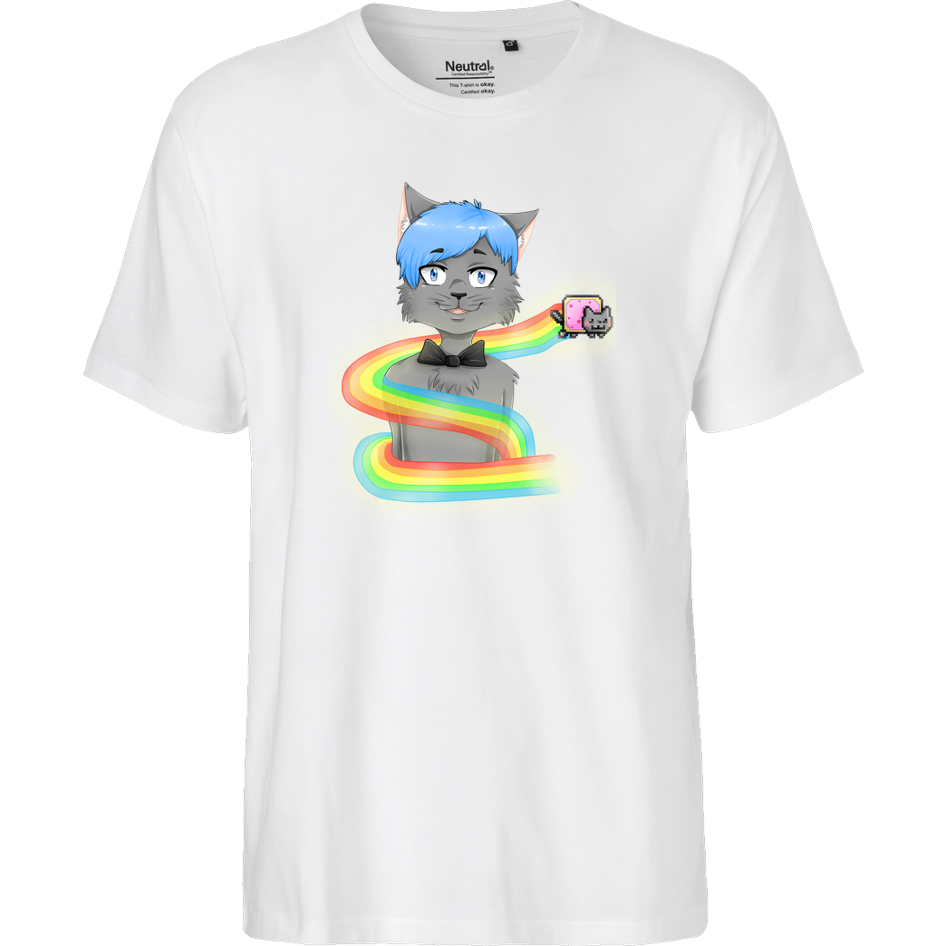 Selbstgespräch Selbstgespräch - Nyan T-Shirt Fairtrade T-Shirt - weiß