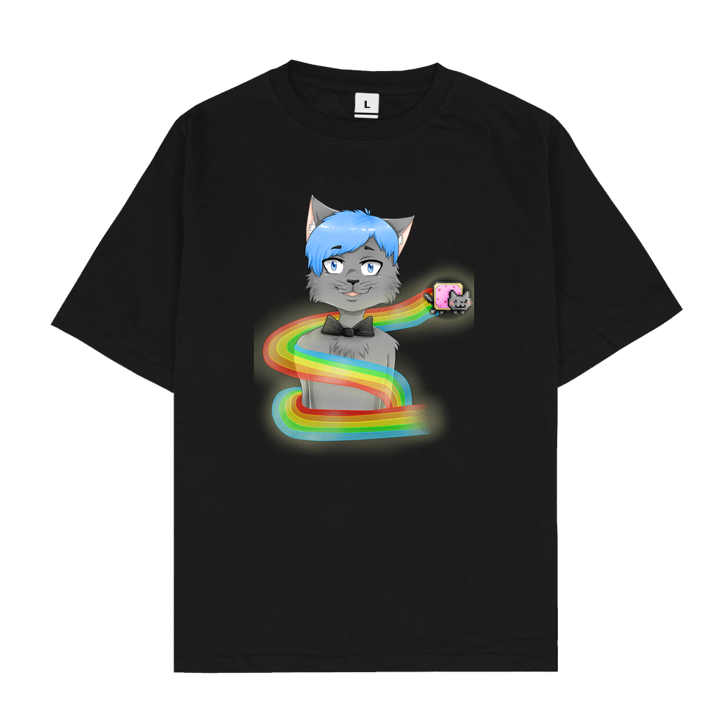 Selbstgespräch Selbstgespräch - Nyan T-Shirt Oversize T-Shirt - Schwarz