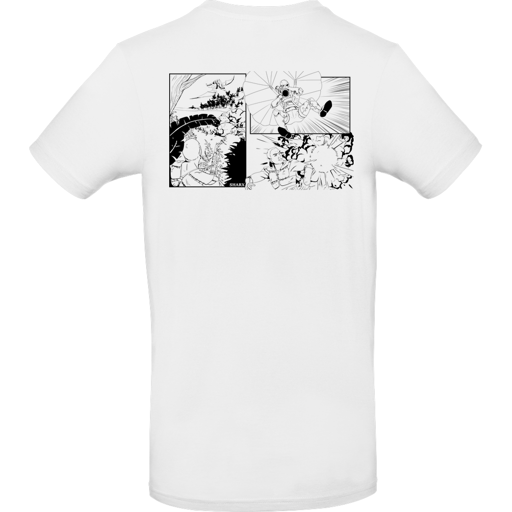 Sharx Sharx - Logo&Comic - Black T-shirt T-Shirt B&C EXACT 190 - Weiß