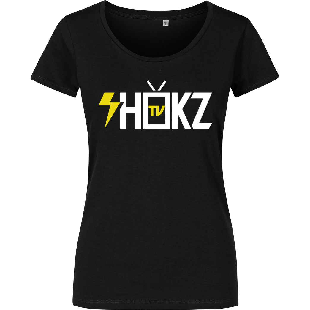 shokzTV shokzTV - Logo T-shirt T-Shirt Damenshirt schwarz