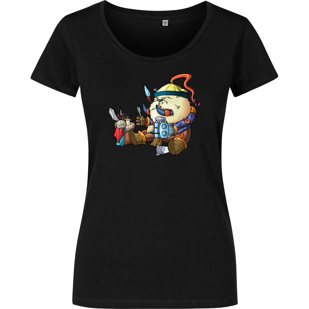 shokzTV shokzTV - Tusk with penguin T-shirt T-Shirt Damenshirt schwarz
