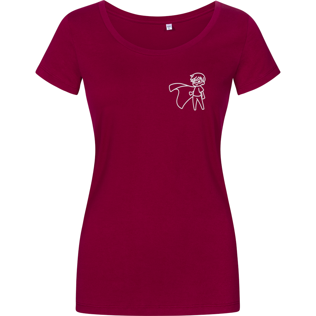 Snoxh Snoxh - Superheld gestickt T-Shirt Damenshirt berry