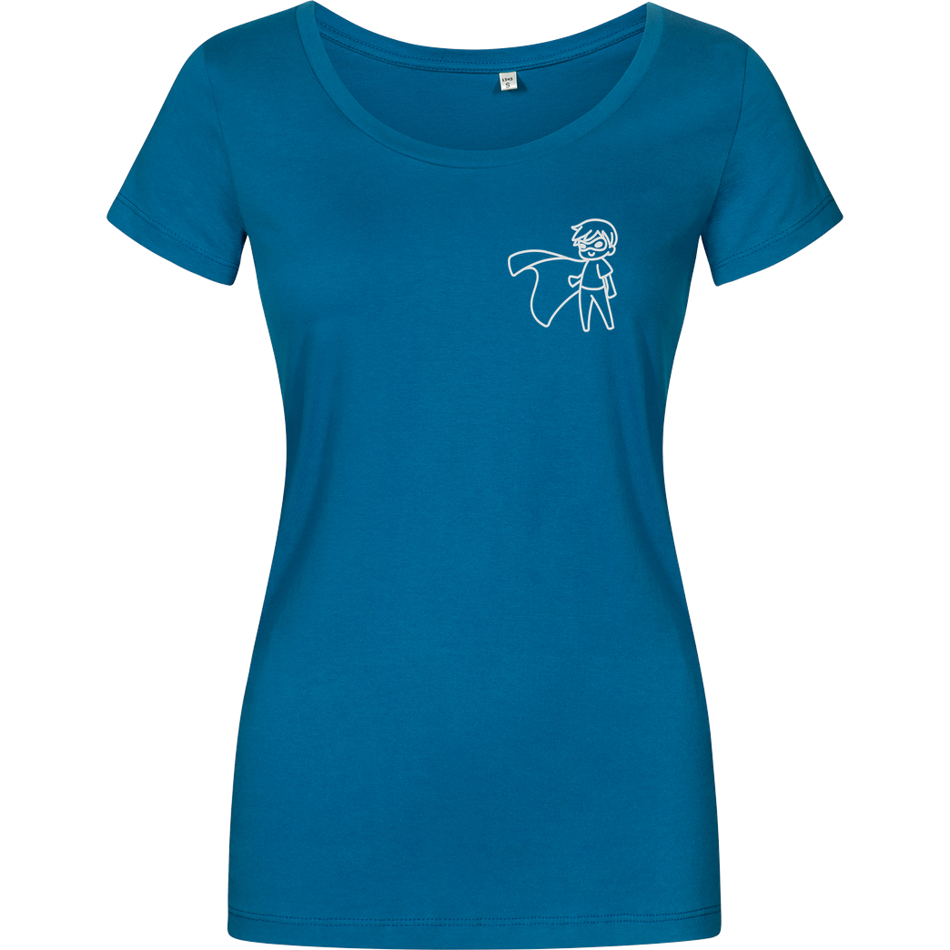 Snoxh Snoxh - Superheld gestickt T-Shirt Damenshirt petrol