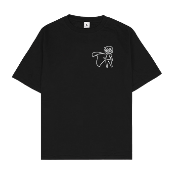 Snoxh - Superheld gestickt Oversize T-Shirt - Schwarz