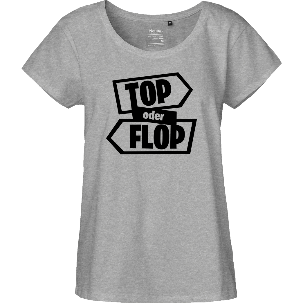 Snoxh Snoxh - Top oder Flop T-Shirt Fairtrade Loose Fit Girlie - heather grey