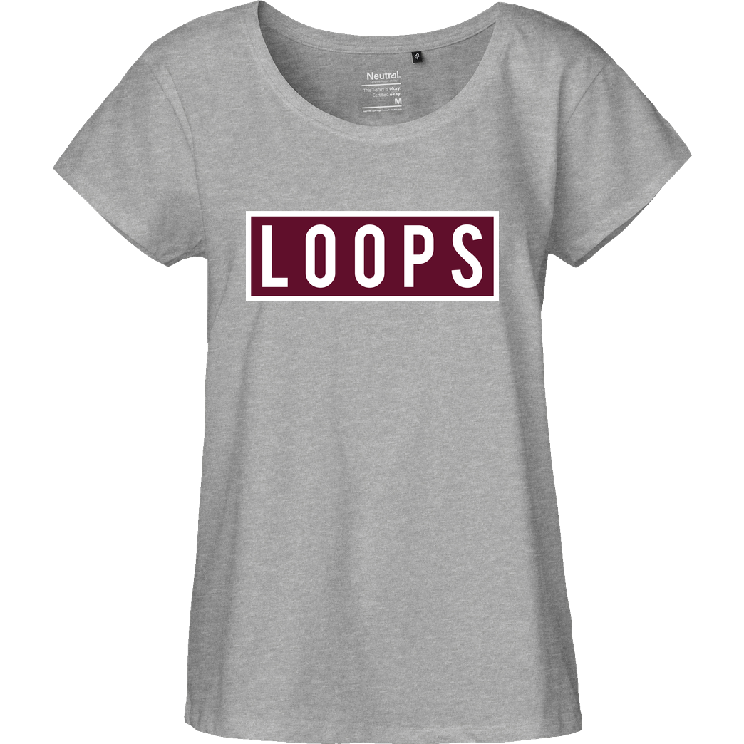 Sonny Loops Sonny Loops - Square T-Shirt Fairtrade Loose Fit Girlie - heather grey