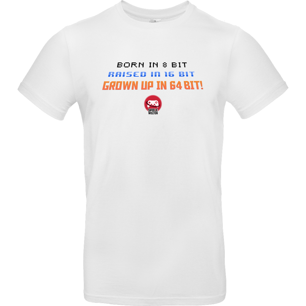 Spielewelten Spielewelten - Born in 8 Bit T-Shirt B&C EXACT 190 - Weiß