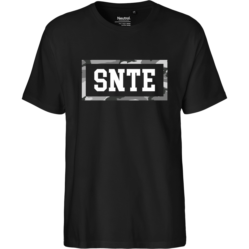 SYNTE Synte - Camo Logo T-Shirt Fairtrade T-Shirt - schwarz