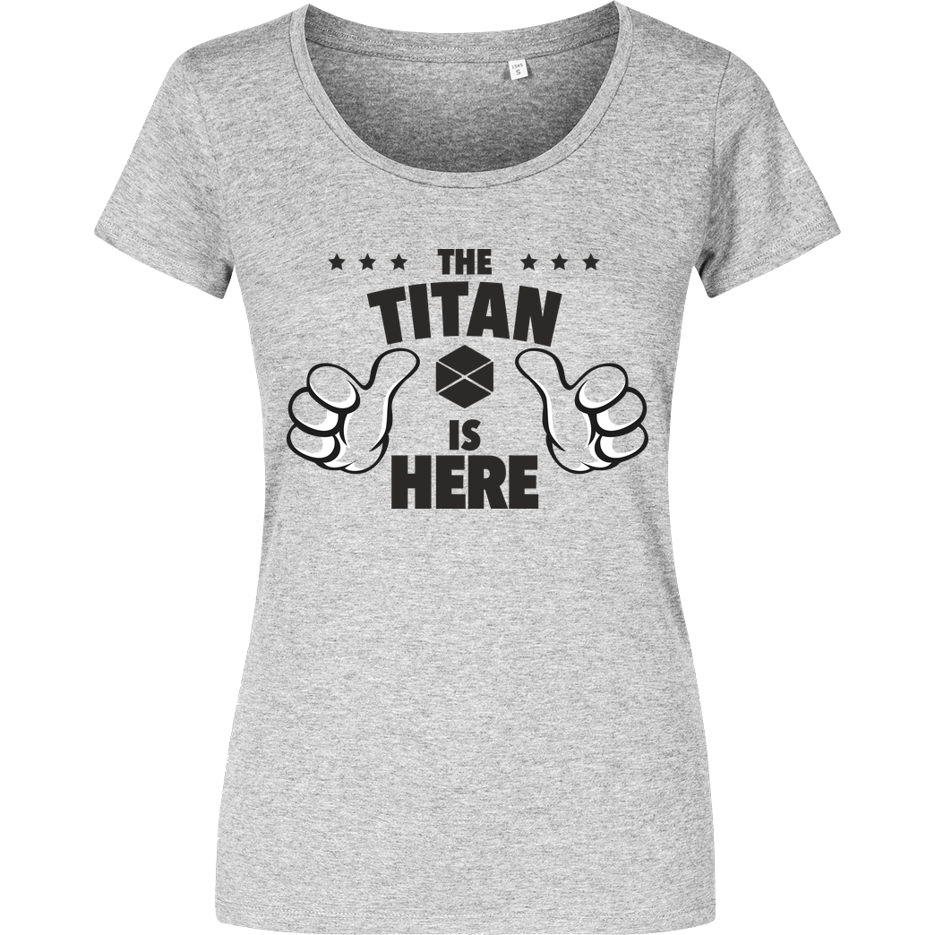 bjin94 The Titan is Here T-Shirt Damenshirt heather grey