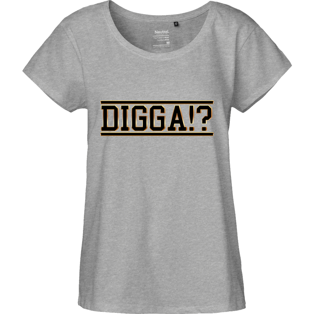 TheSnackzTV TheSnackzTV - Digga schwarz T-Shirt Fairtrade Loose Fit Girlie - heather grey