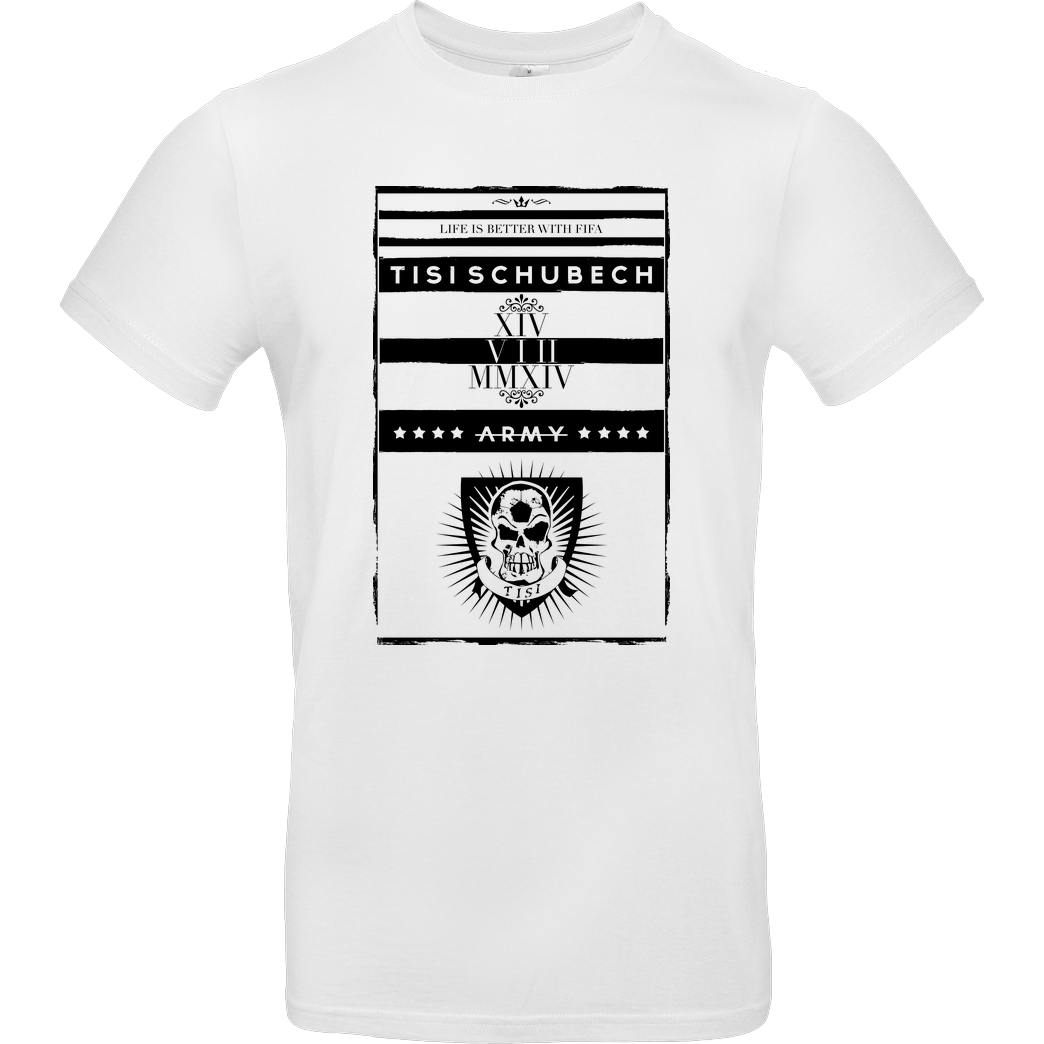 TisiSchubecH TisiSchubecH - Skull Logo T-Shirt B&C EXACT 190 - Weiß