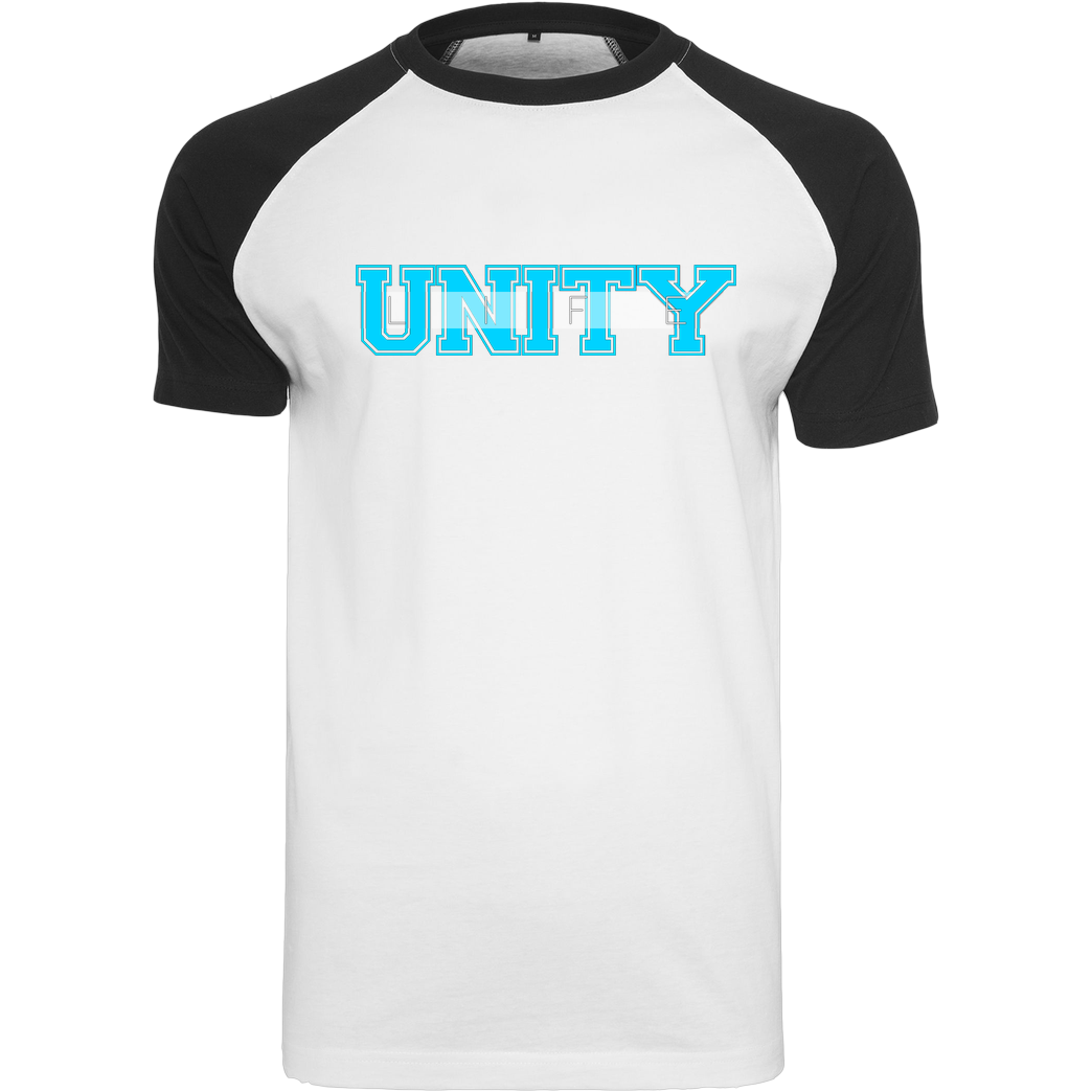 ScriptOase Unity-Life - College Logo T-Shirt Raglan-Shirt weiß