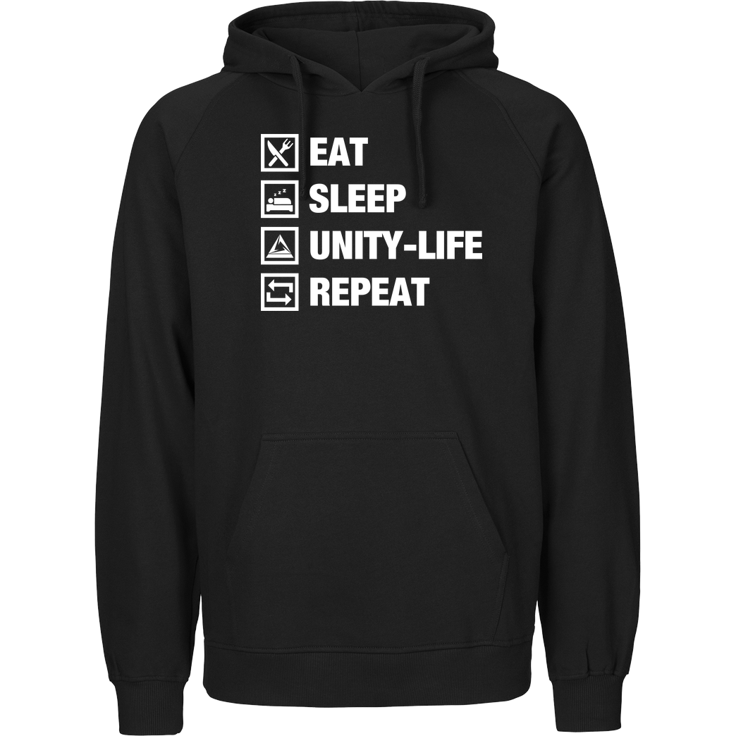 ScriptOase Unity-Life - Eat, Sleep, Repeat Sweatshirt Fairtrade Hoodie
