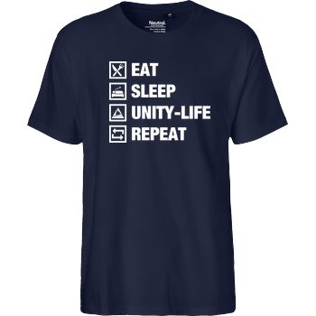 Unity-Life - Eat, Sleep, Repeat Fairtrade T-Shirt - navy