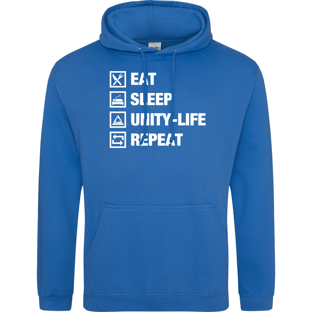 ScriptOase Unity-Life - Eat, Sleep, Repeat Sweatshirt JH Hoodie - saphirblau