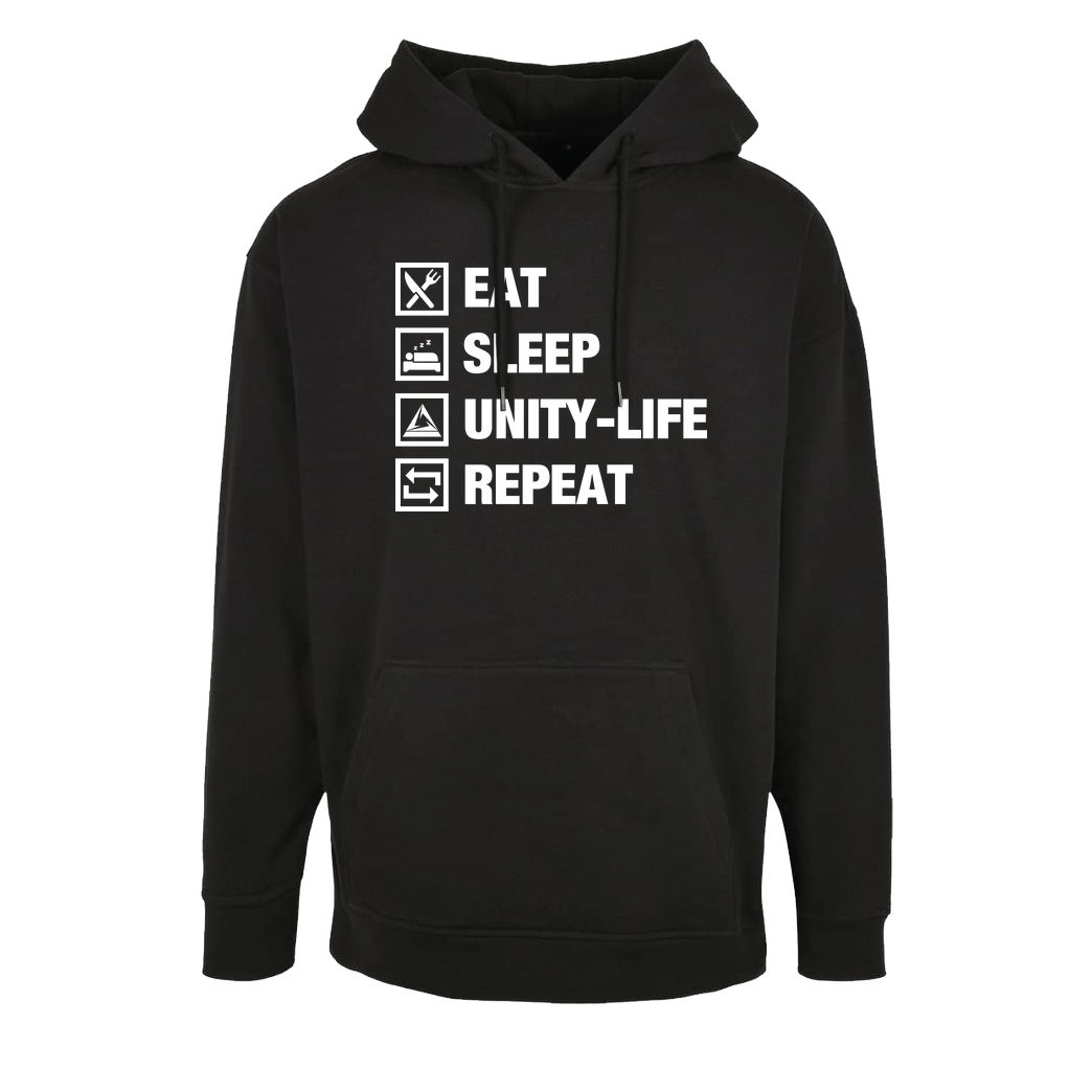 ScriptOase Unity-Life - Eat, Sleep, Repeat Sweatshirt Oversize Hoodie