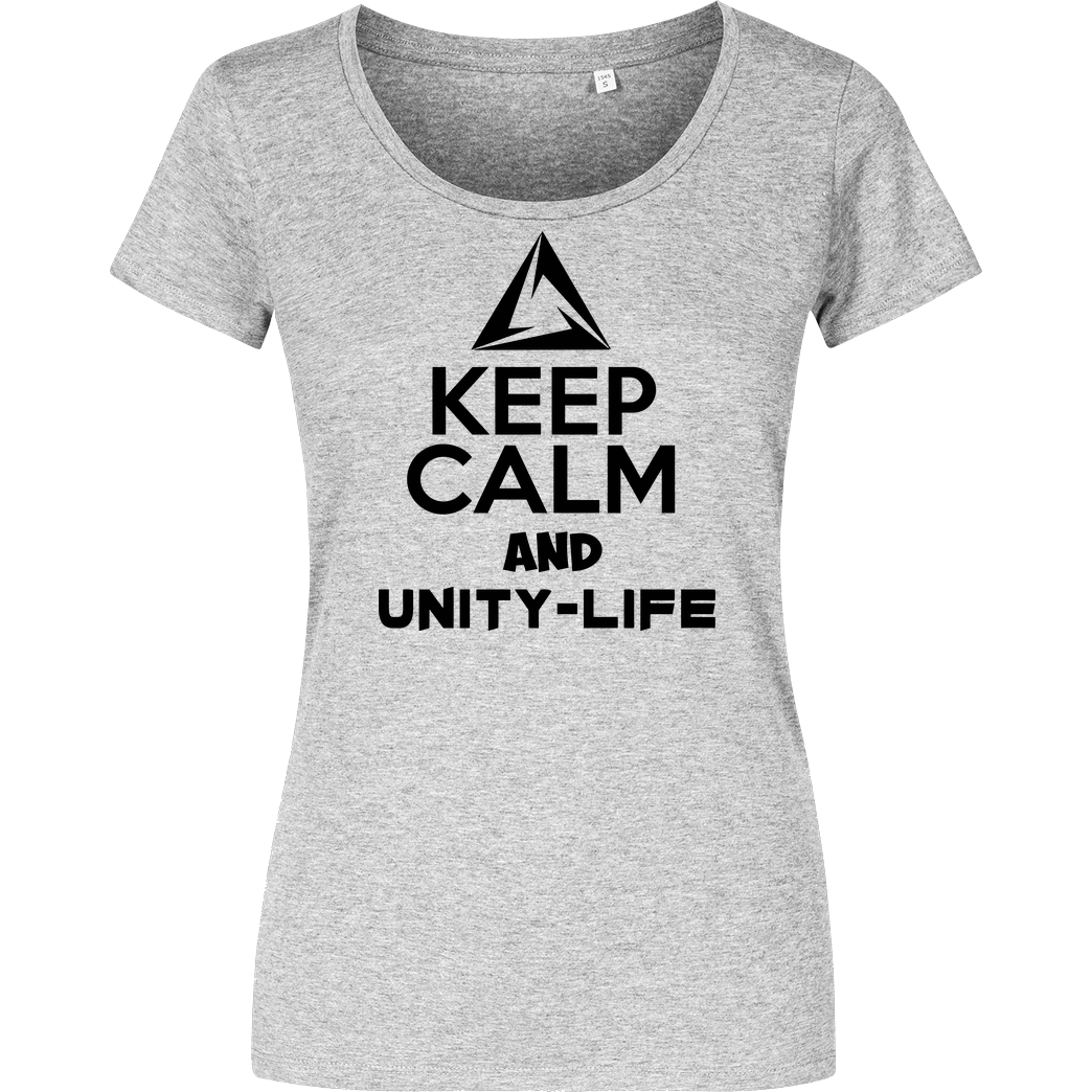 ScriptOase Unity-Life - Keep Calm T-Shirt Damenshirt heather grey
